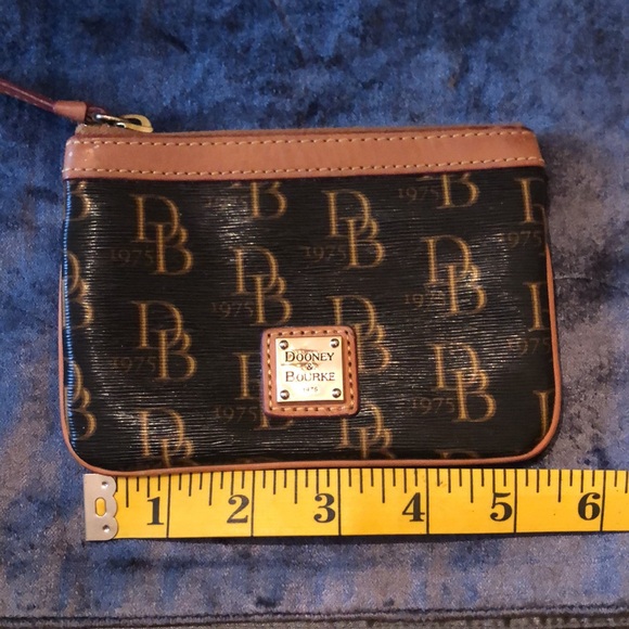 Dooney & Bourke Black and Tan Logo Coin Purse - Picture 8 of 9